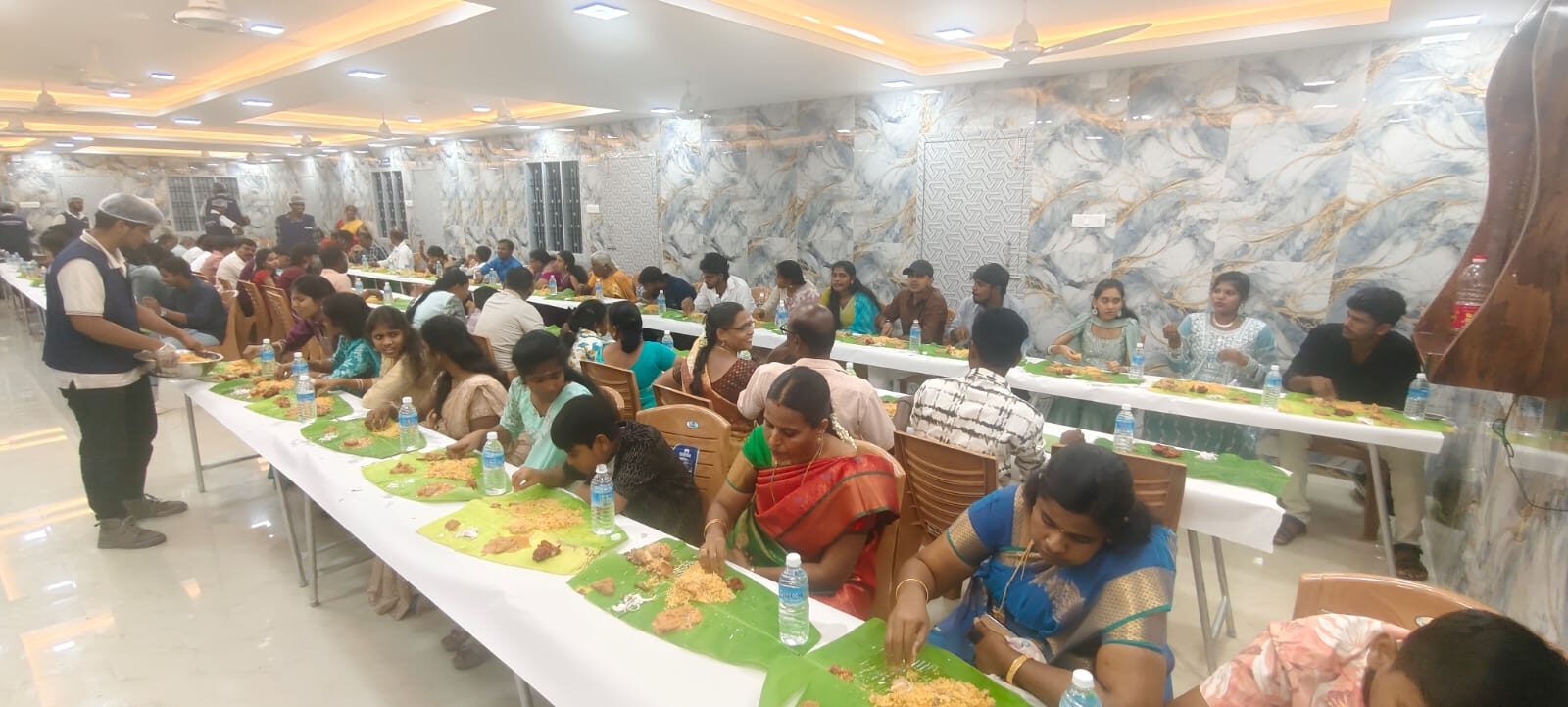 Engagement floral backdrop — Sasikala SR Party Hall, Medavakkam Chennai