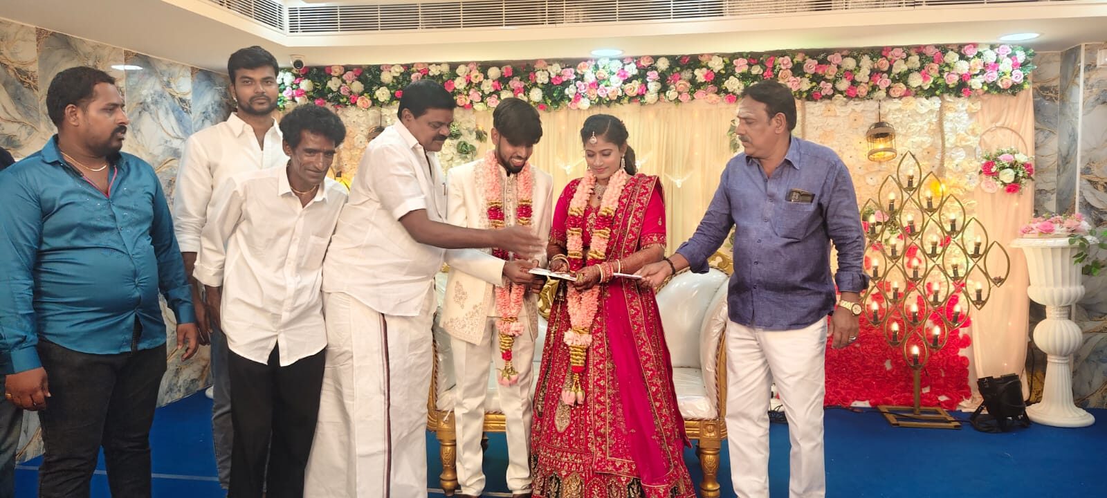 Decorated birthday backdrop — Sasikala SR Party Hall, Medavakkam Chennai