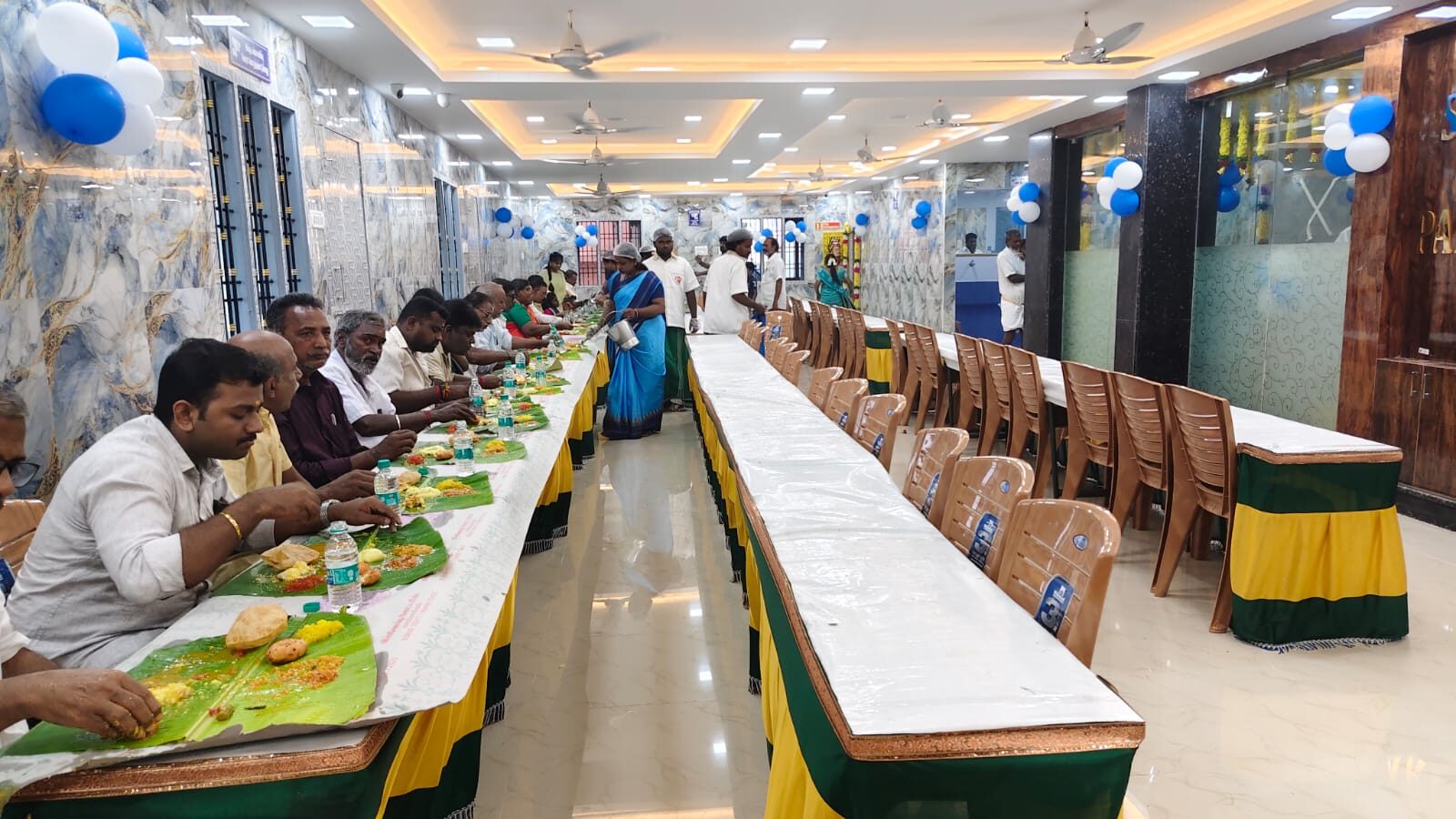 Premium stage backdrop — Sasikala SR Party Hall, Medavakkam Chennai