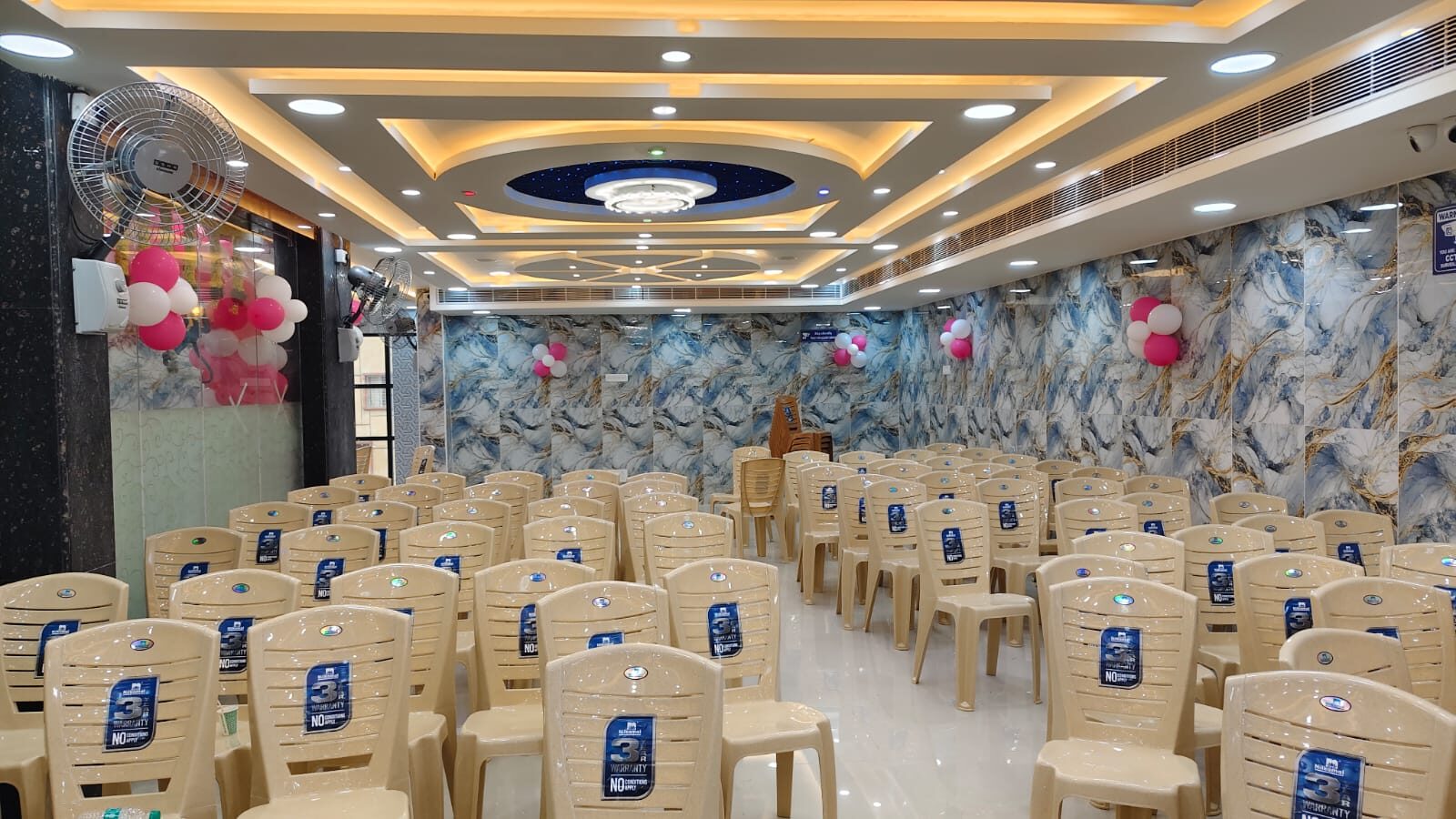 Dining hall ready for guests — Sasikala SR Party Hall, Medavakkam Chennai